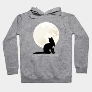 cat in the moonlight gifts Hoodie